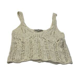 Acne Studios Kondi Open-Knit Cotton-Blend Top in Off White
